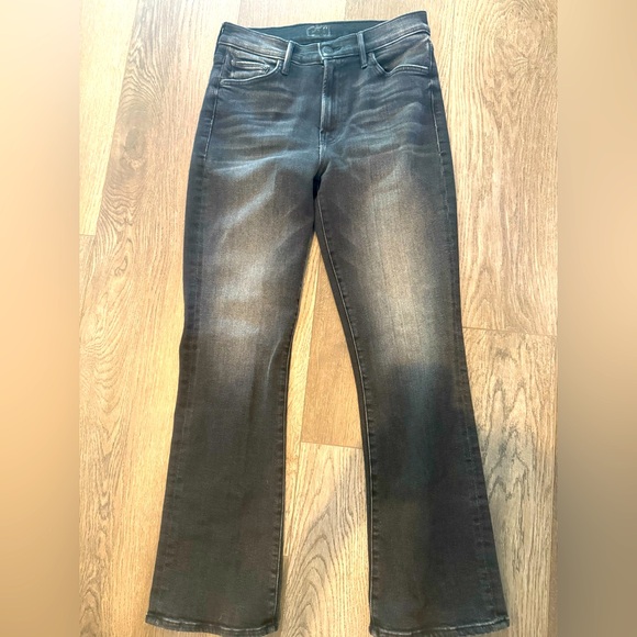 MOTHER The Outsider Flood Jeans in Dark Gray - Not Satan Today - Picture 1 of 5